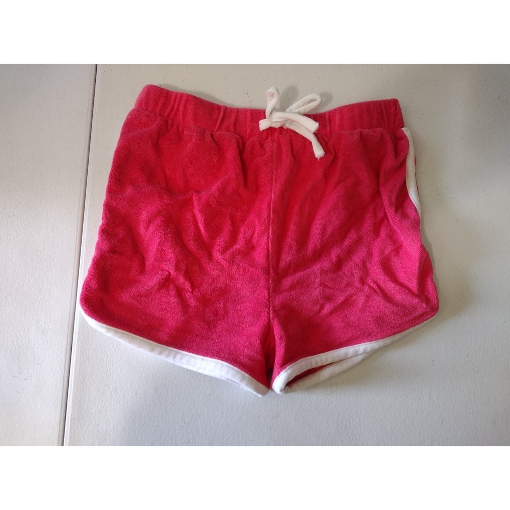 Bearpaw Girls Pink‎ Terry Cloth Dolphin Shorts White Piping Size 7/8